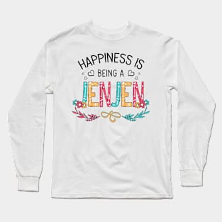 Happiness Is Being A Jenjen Wildflowers Valentines Mothers Day Long Sleeve T-Shirt